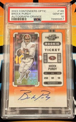 2022 Panini Contenders Optic Rookie Ticket Autographs Brock Purdy #146 RC 24/50