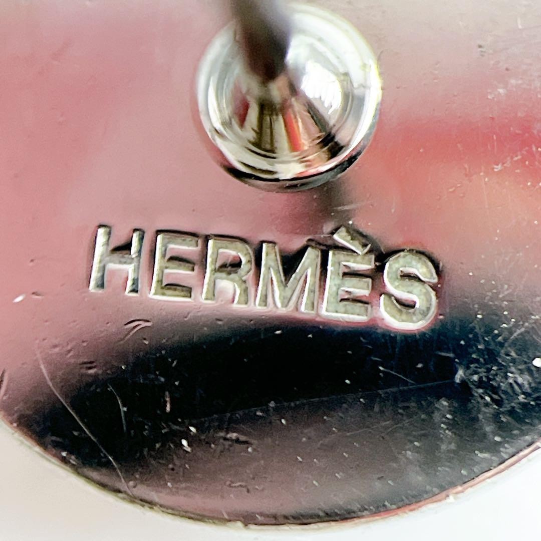 Hermes Eclipse Blue Stone Earrings Silver Base Au… - image 5