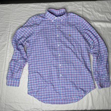 Ralph Lauren Men  s Button Down Shirt Long Sleeve Large Plaid  Full Color Pony