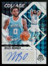 2024-25 Panini Mosaic Collage White Mosaics Auto Miles Bridges /25 Hornets