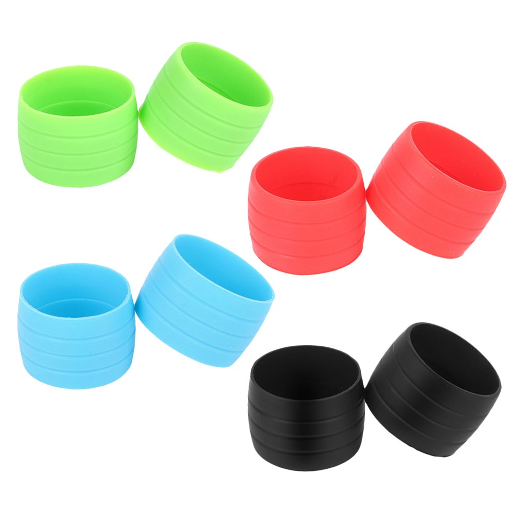  4 Pairs Bike Handle Grips Handlebar Cover Tape Silicone Ring Fixing