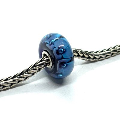 LAA Trollbeads Sterling Silber MIDNIGHT FLOWER Bead Charm