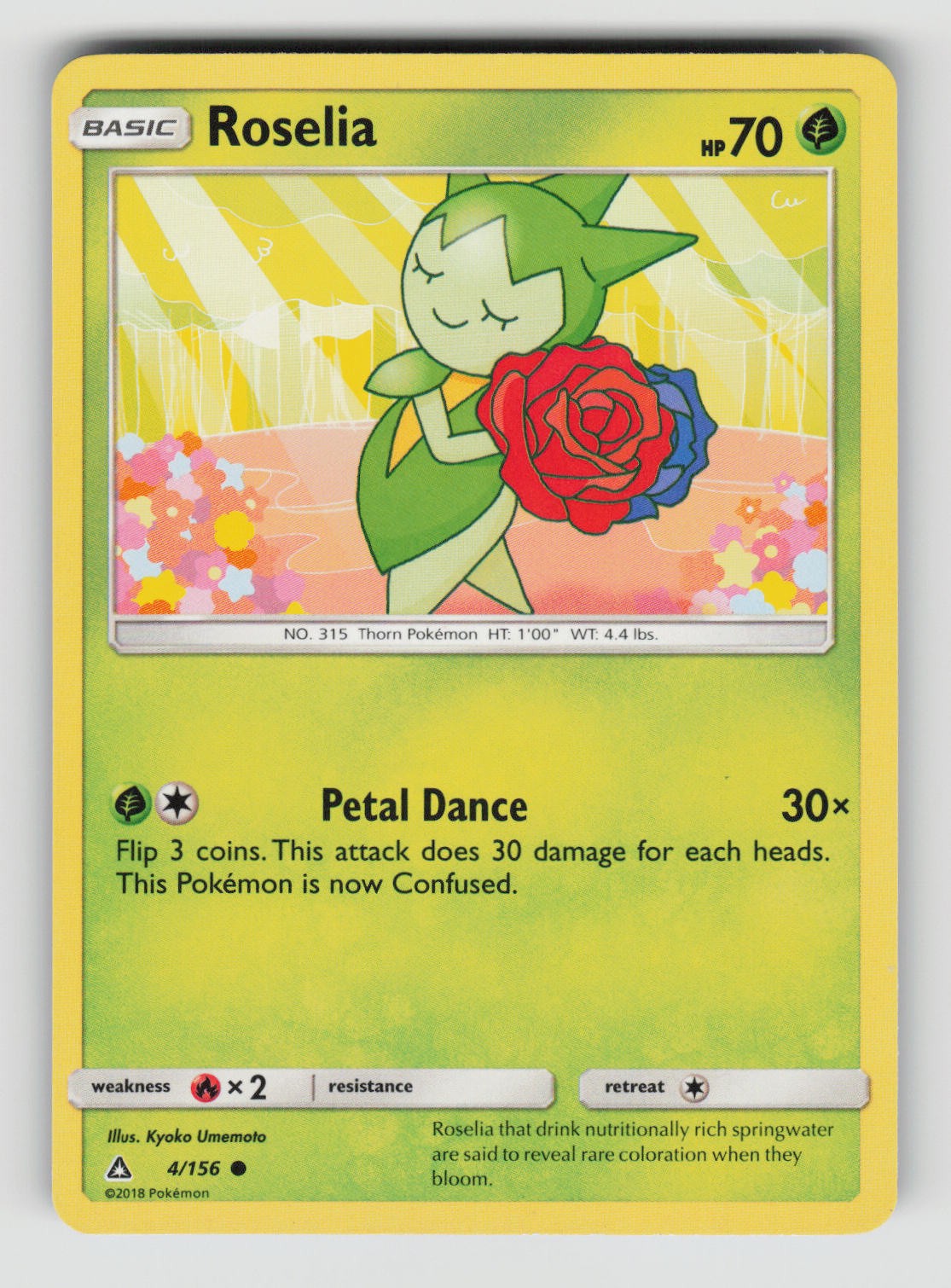 Roselia 4/156 Common Ultra Prism Pokemon Near Mint