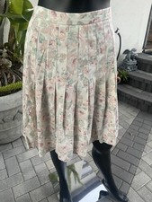 1980s Vintage Pleated Midi Skirt- Size S Floral Print High Waist