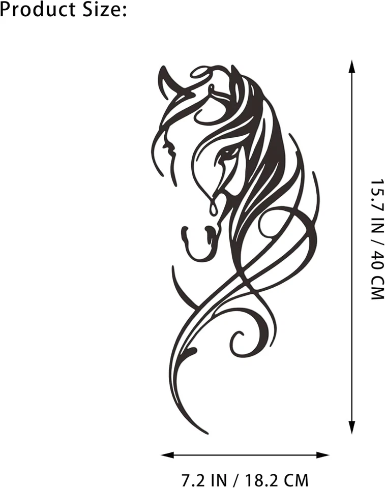 Decoración de pared de caballo de metal - Cuadros de arte de línea para el hogar - Esculturas dinámicas para cama Foto 2 de 4