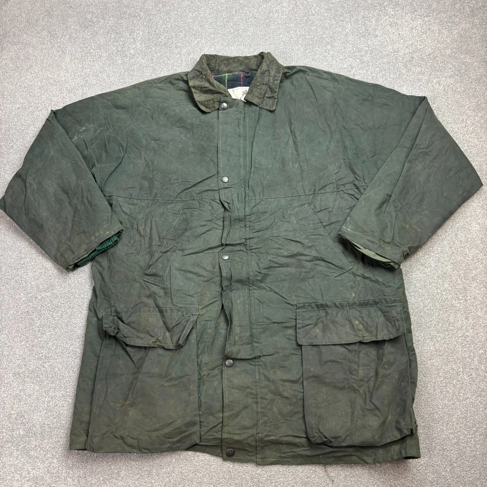 Wax Jacket Adult 2XL XXL Green Hunting Country Outdoors Waterproof Coat Mens*