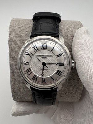 Frederique Constant Classics Premiere White Dial Black Leather Strap 38.5mm