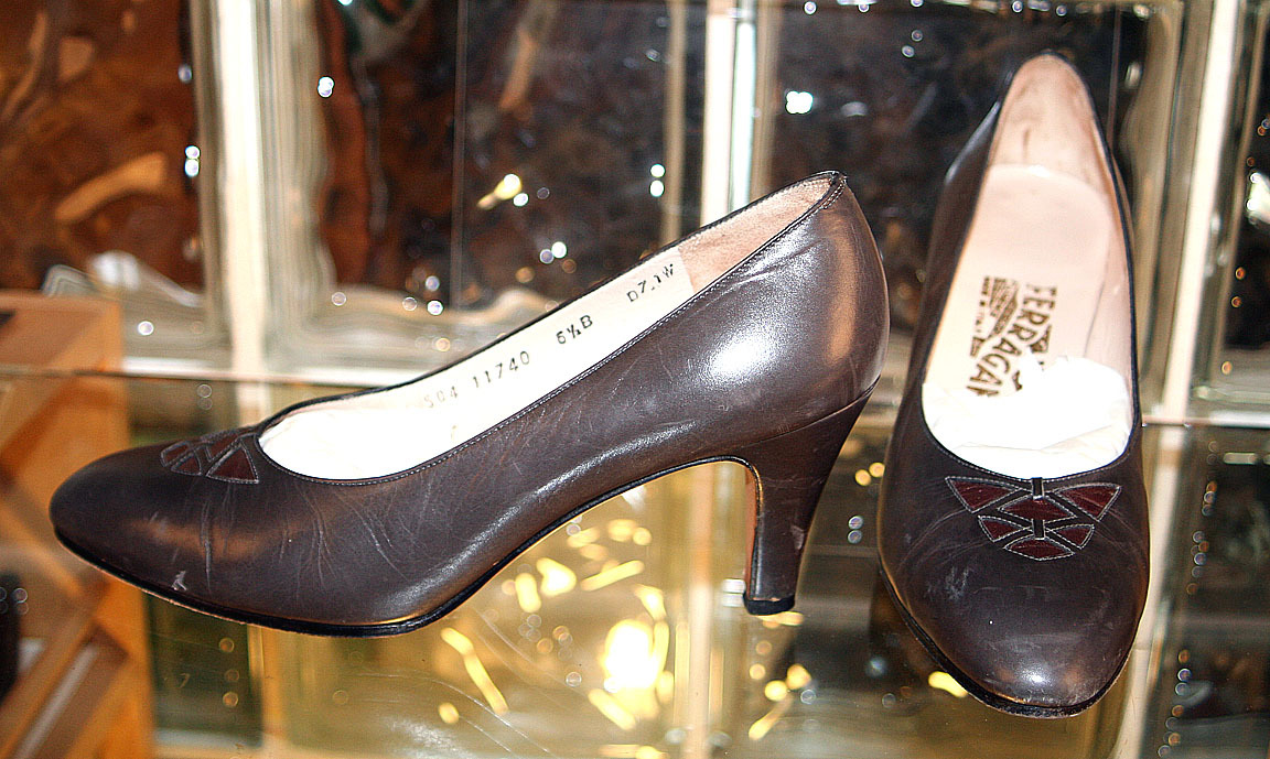 Salvatore Ferragamo ROSANNA Grey Calf Cordeaux Kid Womens Shoes Size 6.5B