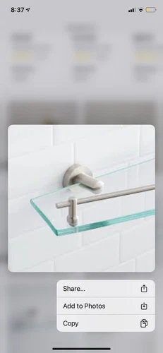 Signature Hardware 296443 Ceeley 24" Glass Bathroom Shelf, Brushed Nickel - Picture 2 of 2