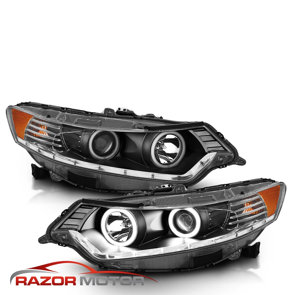 [Dual LED Halo] 2009 2010 2011 2012 2013 2014 For Acura TSX Projector Headlights - Изображение 2 из 4