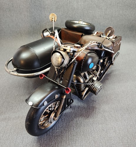XL Blechmodell Motorrad mit Beiwagen Steib Retro Oldtimer Boxer Classic Patina - Bild 2 von 5