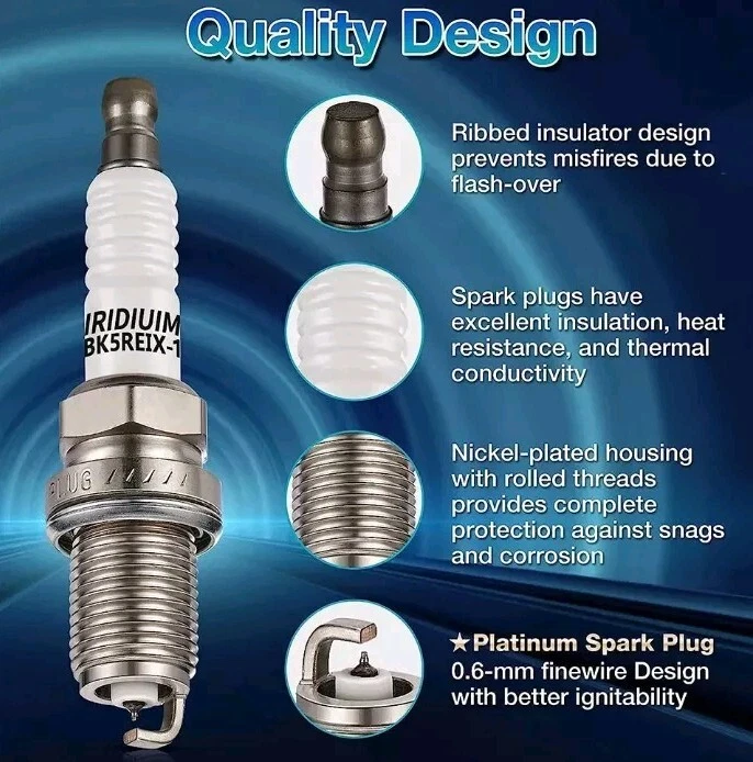 4 New Iridium Power Spark Plugs BK5REIX-11 - Image 2 of 4