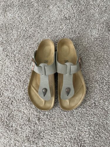 Birkenstock New Medina Stone Coin Natural Leather Regular Select Suede Size 42