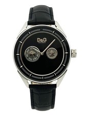 D&G Dolce & Gabbana DW0420S Men's Jimmyz Multifunction Black Leather Strap Watch