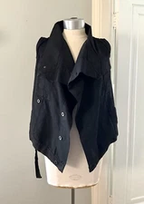 2000s Rick Owens DRKSHDW Cropped Black Denim Vest