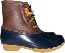 Sperry Top Sider Girls Saltwater Boot Navy Size 2M NWOT Side Zip Waterproof