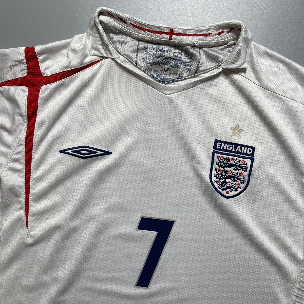 England ベッカム 7 シャツ 2006年ワールドカップ イングランド代表（A）2006W杯 長袖 ベッカム＃7 + W杯