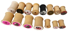 Vintage Wooden Sewing Thread Spools . EMPTY . Various Brands Lot Of 15 . Crafts