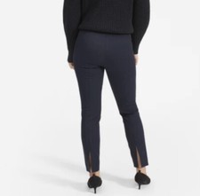 Everlane The Back Slit Work Pant 0 in Navy High Waisted Skinny Blue Stretch