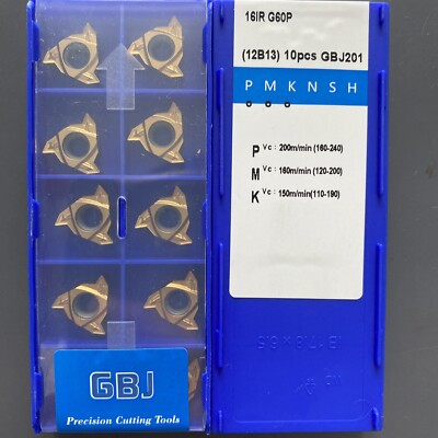 10pcs 16IR G60P GBJ201  Internal thread turning insert RT16N 60P 1.5-3.0mm