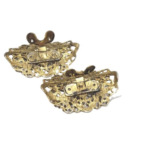 MUSI Clips Scarpe Tono Oro Filigrana Accessori Scarpe Vintage - Foto 3 di 9