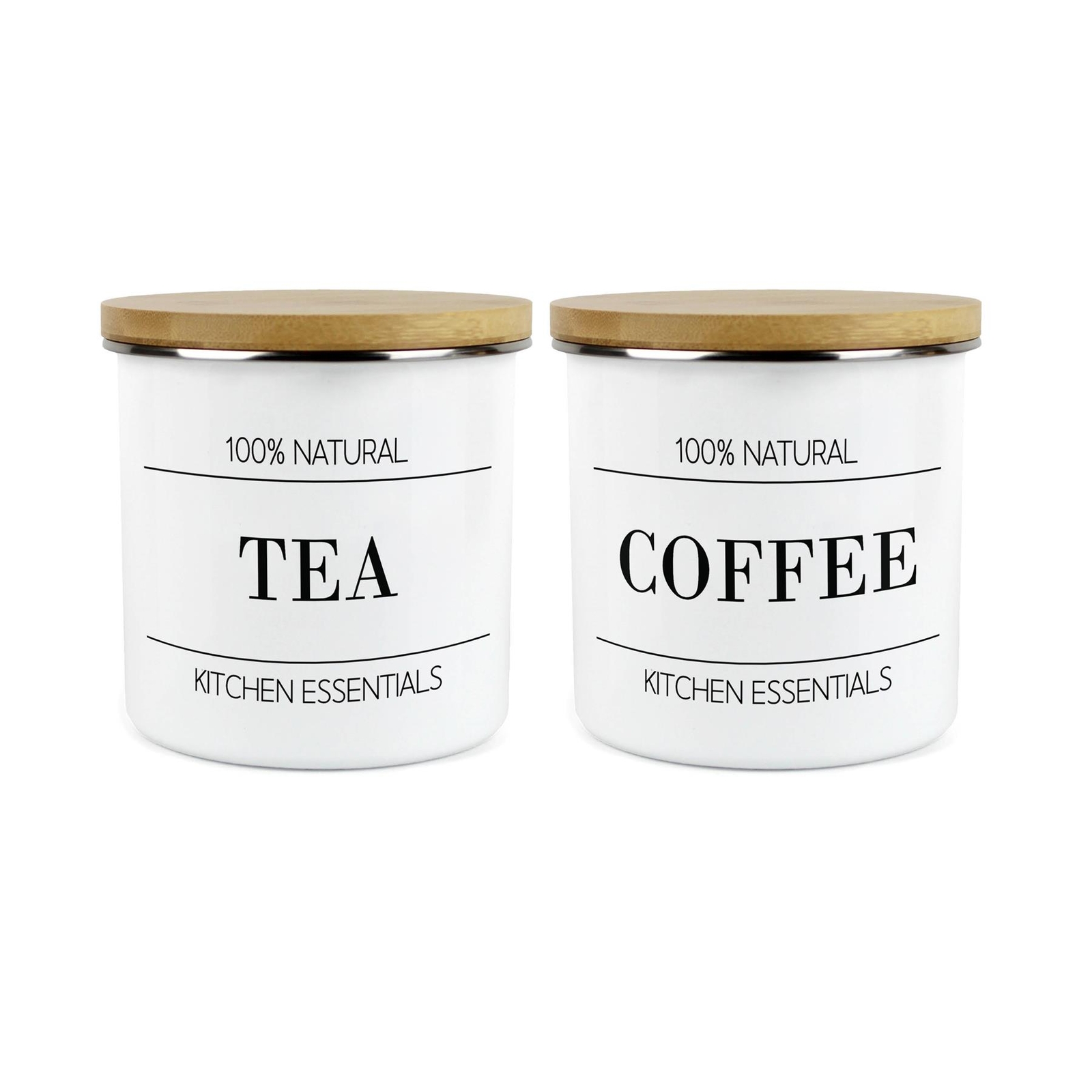 Minimalist Essentials Tea & Coffee Storage Canisters - Kitchen Jars Set