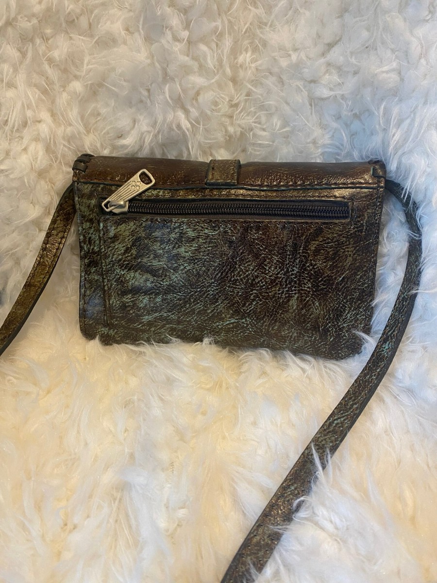 PATRICIA NASH LANZA Tooled Turquoise Leather Crossbody  display picture 1