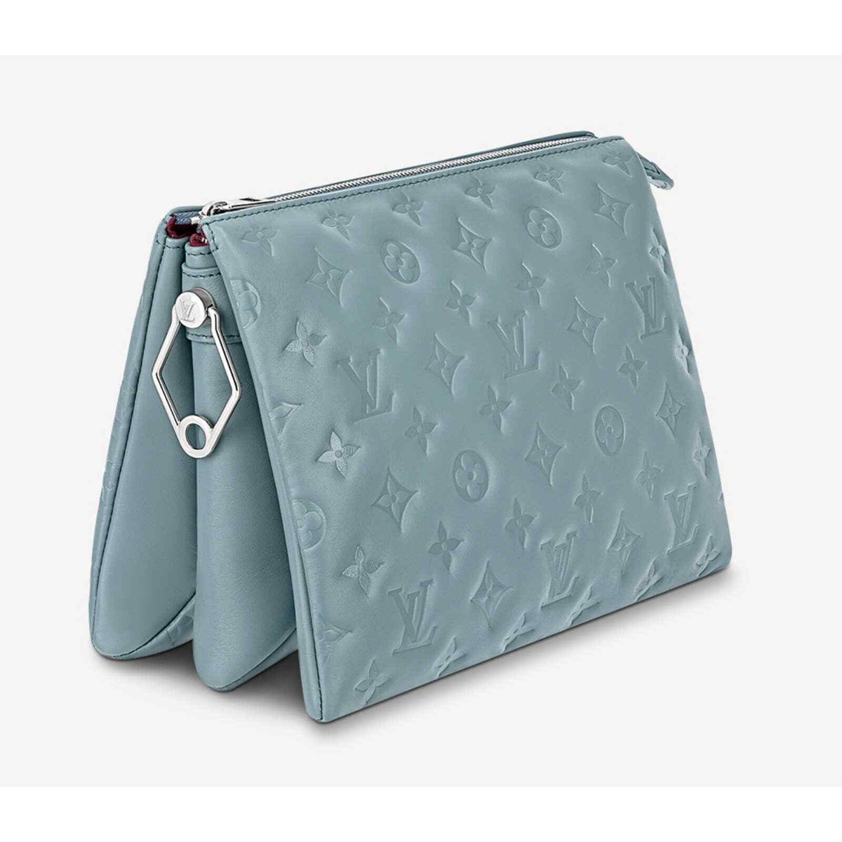 残少! Louis Vuitton ルイヴィトン COUSSIN PM BLEU GLACIER Louis Vuitton Coussin PM Blue Glacier Silver Chain Strap