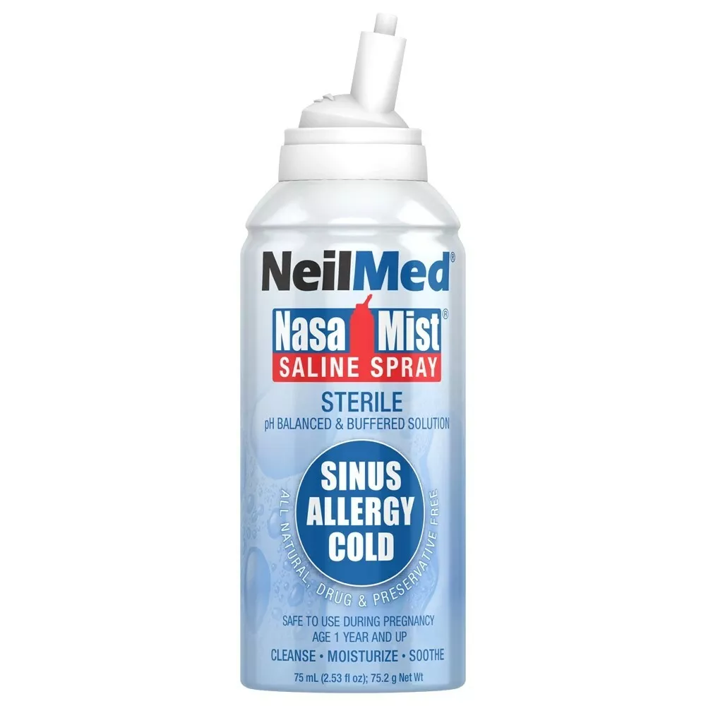 NeilMed NasaMist Saline Spray 75mL Sterile Isotonic Drug Preservative Free