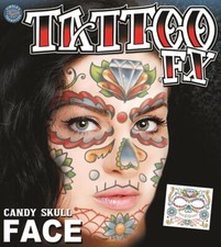 Tinsley Transfers Candy Skull Face Temporary Tattoo FX Face Kit