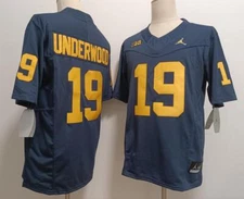 Bryce Underwood Wolverines Men Jersey - All Stitched Navy