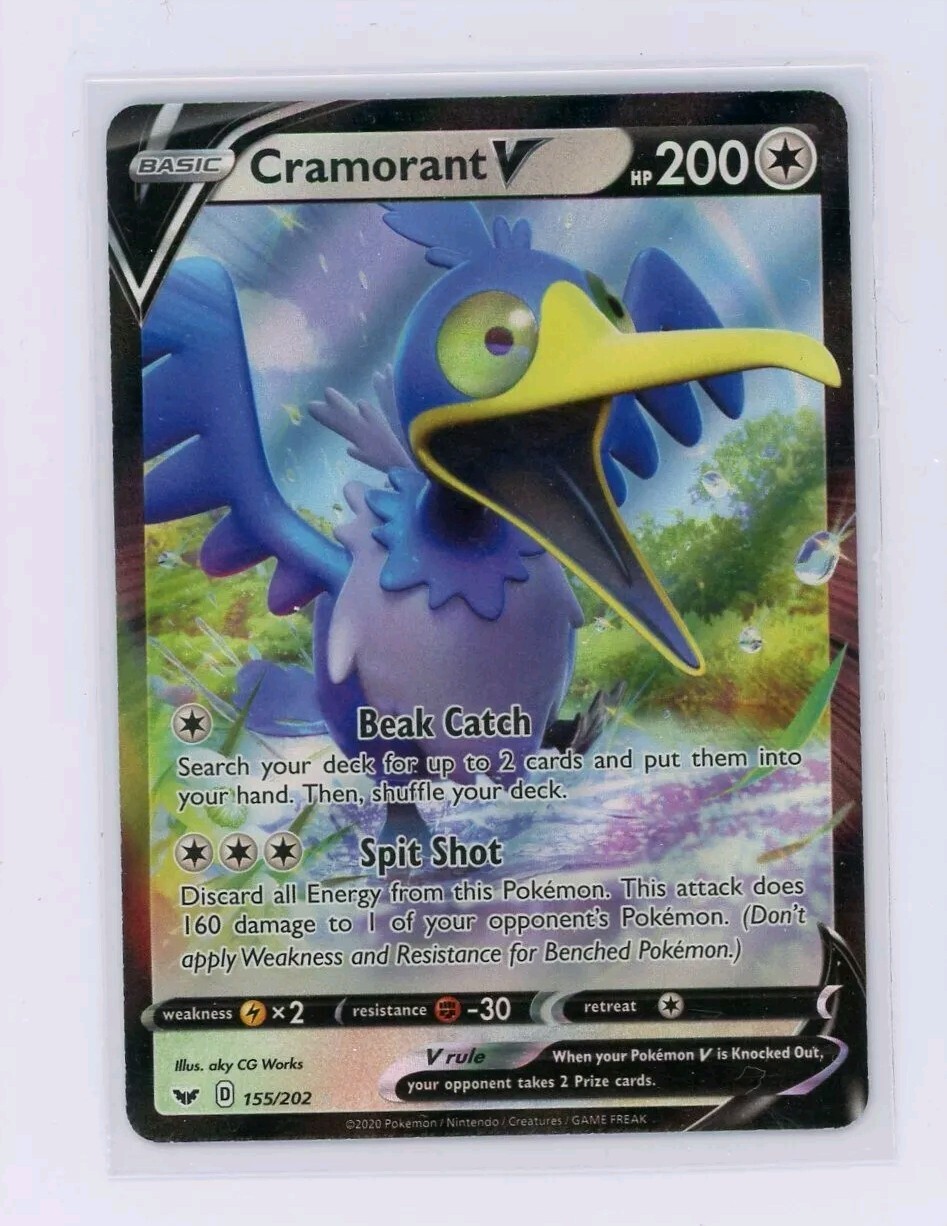 Pokemon TCG Cramorant V 155/202 Sword & Shield Base Set Ultra Rare