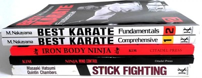 Lot 3 of 5 Martial Arts Books, Iron Body Ninja, Ninja Mind Control, Best Karate
