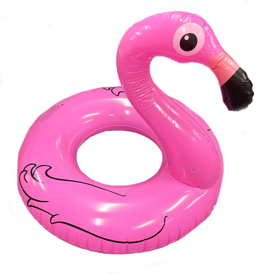 Flamingo Float rosa aufblasbarer Pool Sommer Strand Party Erwachsene Schwimmen 120 cm - Bild 2 von 2