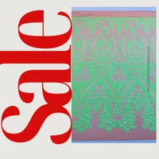 Damask Design Sequins Embroider 4 Way Stretch Mesh Fabric By Yard