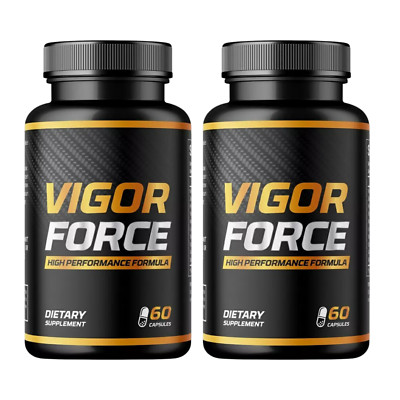 2-Pack Vigor Force Male Pills - Supports Mens Vitality & Energy - 120 Capsules