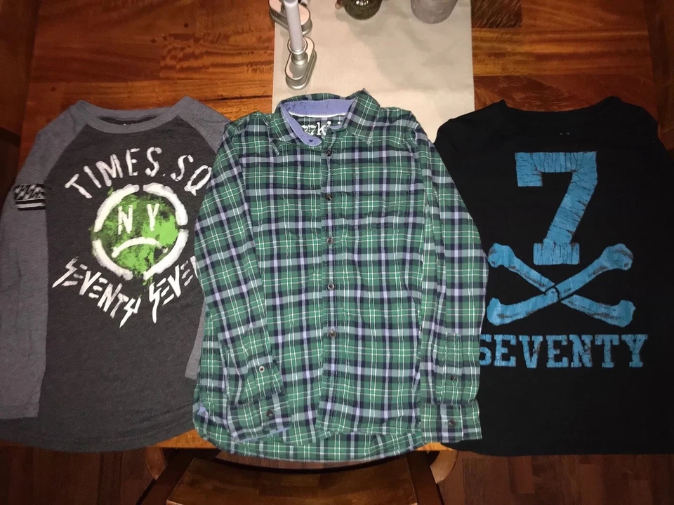 Lote de camisetas 77 niños de American Eagle niños botones delanteros talla mediana M 10 Foto 2 de 4