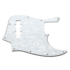 White Pearl 4-Ply PVC 4 String Jazz Bass Pickguard 10 Hole J Bass Scratch Plate