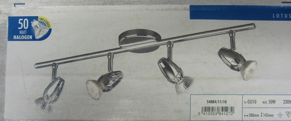 Massive 54084/11/10 lampada da soffitto 4 faretti da 50W GU10 in acciaio lucido - Immagine 4 di 4