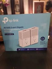 TP-Link TL-PA7027P KIT AV1000 2-Port Gigabit Passthrough Powerline Starter Kit, 