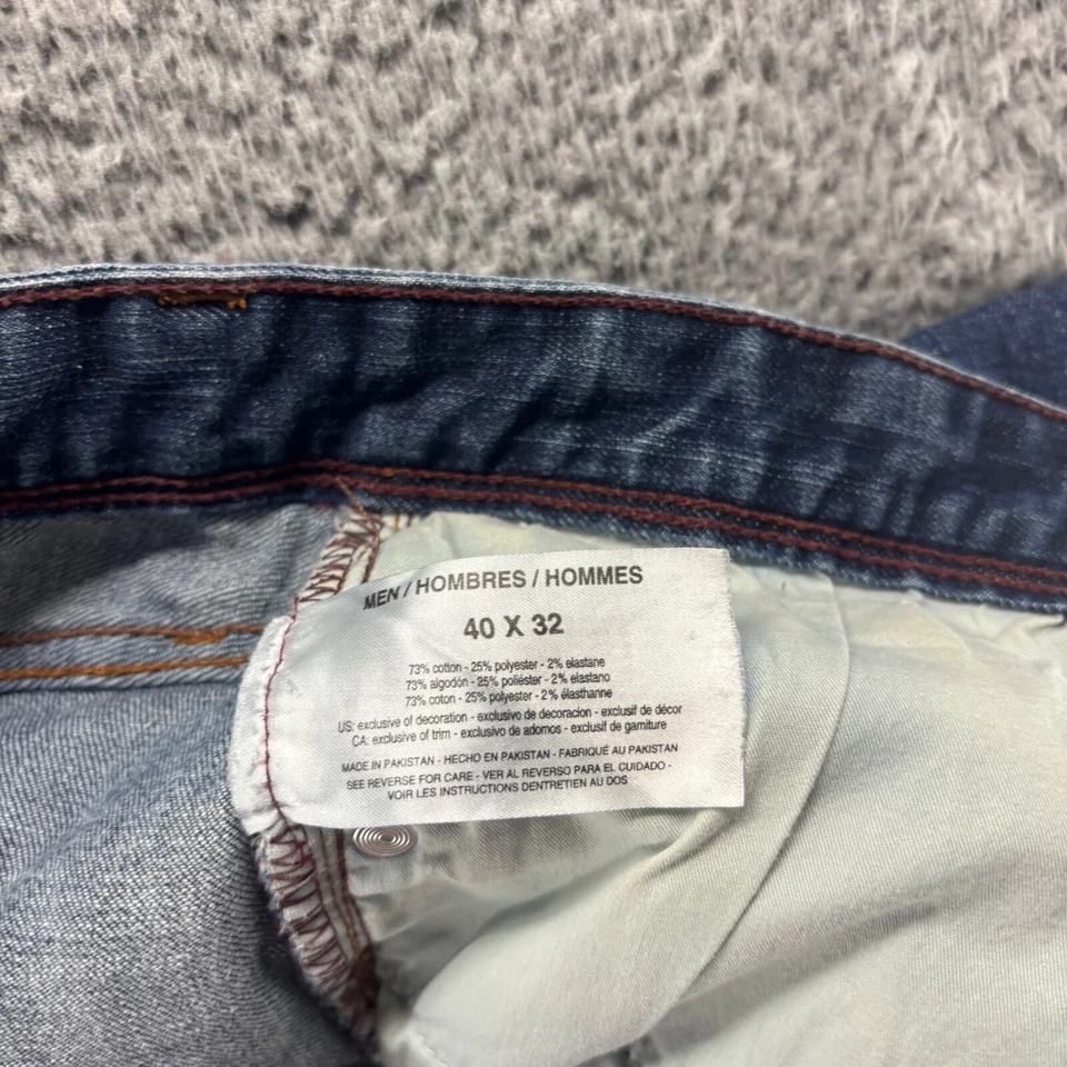 Jeans masculino Willian Rast 40x32 azul lavagem escura algodão elástico fino zíper reto - Imagem 4 de 4