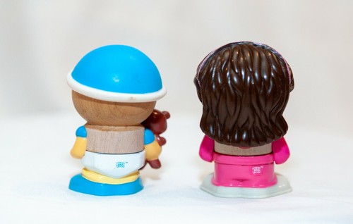 2 Learning Curve Play Town Wooden Girl and Baby Boy Replacement Figures - Picture 4 of 8