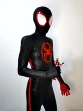 Original Miles Morales Spiderman Jumpsuit Armor 3D Coating Line Suit Halloween
