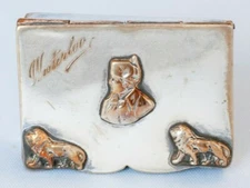 Rare 19C Silver Plated Box French Emperor Napoleon Bonaparte Waterloo Battle War