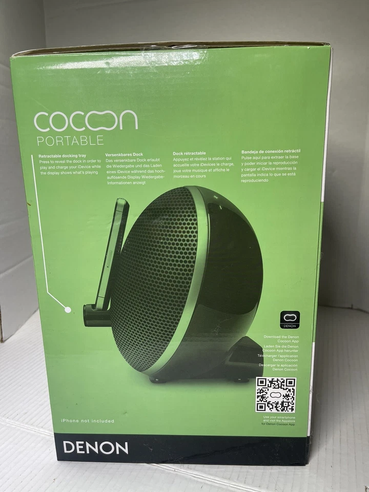 Sistema de altavoces Denon DSD-300 Cocoon Powered base y control remoto negro completo con caja Foto 4 de 4