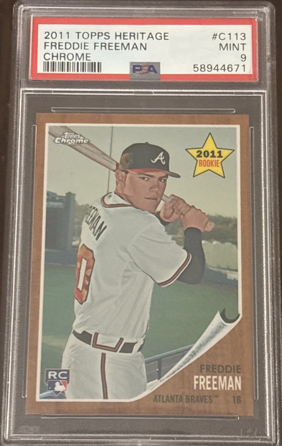 2011 TOPPS HERITAGE CHROME #C113 FREDDIE FREEMAN 0541/1962 PSA 9 SSP