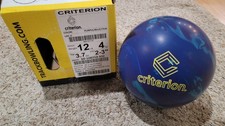 Track Criterion Bowling Ball 1st Quality  12 Pounds  2-3" Pin  3.7oz TW