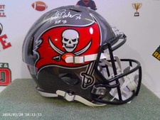 Ronde Barber Signed Tampa Bay Buccaneers Replica Helmet Beckett COA