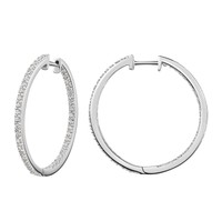 Celesta Ohrschmuck Creolen 925/- Sterling Silber Rhodiniert Zirkonia Damen
