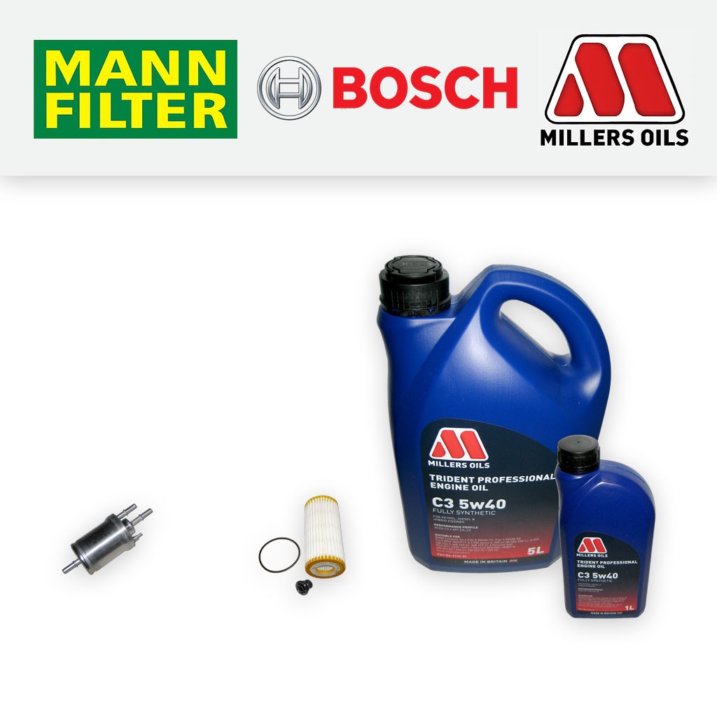 SERVICE KIT AUDI A1 S1 QUATTRO OIL FUEL FILTERS SUMP PLUG +5w40 OIL (2014-2018)
